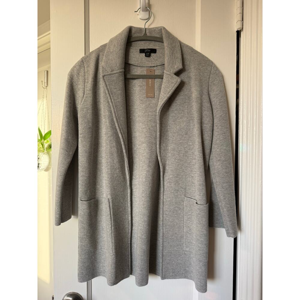 New J Crew Open Front Sophie Sweater Blazer Gray XXS